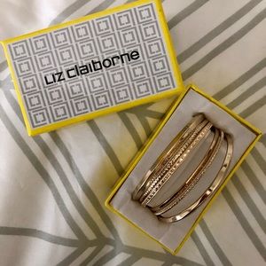 Liz Claiborne gold bangle set